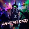 HOMCOM 94cm Animated Witch Halloween Decorations Outdoor Indoor, Scary Halloween Animatronics Decor with Sound Touch Activated, Candy Bag Prop with Light Up Eyes for House Garden Party