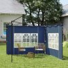 Outsunny Gazebo Side Panels with Window for 3x3(m) or 3x6m Gazebo Canopy, 2 Pack Sides Replacement, Blue