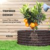 Outsunny Galvanised Raised Garden Bed with Safety Edging, Outdoor Raised Planter Box with Gloves and Open Bottom, Metal Raised Bed for Flowers, Vegetables and Herbs, 120 x 120 x 43cm, Dark Grey