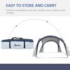 Outsunny 3.5 x 3.5M 6-8 Person Camping Gazebo, Outdoor Event Shelter Dome Tent Garden Sun Shelter Patio Spire Arc Pavilion Camp Sun Shade, Cream and Blue