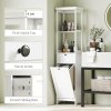HOMCOM Tall Bathroom Cabinet with Removable Laundry Basket, Slim Bathroom Storage Unit with Tilt-Out Laundry Cabinet, 2 Open Shelves and Drawer, 40 x 30 x 165 cm, White