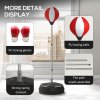 HOMCOM Punching Bag with Stand, Freestanding Boxing Set, Speed Bag with Speedball, 126-144cm Adjustable Height, Red