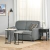 HOMCOM 2 Seater Pull Out Sofa Bed, Fabric Click Clack Sofa Bed with Wood Legs, Convertible Sleeper Couch for Living Room, Guest Room, Grey
