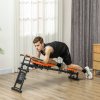 SPORTNOW Multifunctional Home Gym Equipment, Flat or Incline Reformer Pilates Machine, Ab Machine, Rower, with Adjustable Push Up Bar