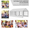 Outsunny 6 x 3(m) Garden Gazebo Marquee Party Tent Wedding Portable Garage Carport shelter Car Canopy Outdoor Heavy Duty Steel Frame Waterproof Rot Resistant