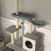 PawHut Cat Tree with Hidden Litter Box, 2-in-1 Floor-to-Ceiling Cat Litter Box Furniture with Cat House, Bed, Hammock, Scratching Posts and Platforms for Indoor Use - Grey