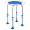 HOMCOM 360° Swivel Seat Bath Shower Stool, Adjustable Height Shower Chair with Aluminium Frame Non-Slip Feet Chair Safe Support Home Assistance, Blue
