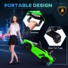 HOMCOM Lamborghini Aventador Licensed Kids' Electric Ride-on with Remote Control, 12V Powered Electric Car for Kids with Butterfly Doors, Auxiliary wheels, Music, Horn, Suspension - Green