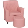 AIYAPLAY Kids Sofa Set, Toddler Chair with Footrest, Single Seater Kids Armchair for Playroom Bedroom, Pink