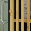 HOMCOM Tall Bathroom Storage Cabinet, Slim Bamboo Bathroom Cabinet with 2 Open Compartments, 2 Slatted Doors and Adjustable Shelves