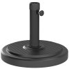 Outsunny 22kg Garden Parasol Base, Round HDPE Sun Umbrella Base, Heavy Duty Outdoor Umbrella Stand for 38mm or 48mm Outdoor Umbrella Poles, Black