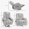 HOMCOM Riser and Recliner Chair for the Elderly, Quick Assembly, Lift Chair with Vibration Massage, Remote Control, Side Pockets, Pocket Spring, Cup Holder, Light Grey