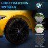 AIYAPLAY BMW M4 Licensed Electric Car for Kids, 12V Kids Electric Ride on with Remote Control, Suspension, Music, Horn, LED Lights, for Ages 3-5 Years, Yellow