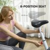 SPORTNOW Exercise Bike, Quiet Stationary Bike with 8-Level Magnetic Resistance, Heart-Rate Sensor, Adjustable Seat, Wheels and LCD Monitor, for Home Gym Workout, White