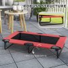 PawHut Raised Dog Bed, Portable Elevated Pet Cot with Breathable Mesh for Indoor Outdoor, for Large Dogs, 107 x 61 x 20 cm, Red