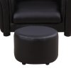HOMCOM Children's Armchairs Toddler Chair Sofa Single Seater Childrens Armrest w/ Footstool - Black
