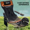 Outsunny Set of 2 Reclining Folding Camping Chair w/ Detachable Footrest, Storage Bag, Cup Holder & Headrest, Lightweight Portable Camp Chair for Beach, Picnic, Orange and Black