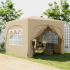 Outsunny 3 x 3(m) Pop Up Gazebo with Sides and Carry Bag, UPF50+, Height Adjustable Party Tent Instant Event Shelter for Garden, Outdoor, Patio, Sand