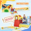 Outsunny Bouncy Castle Inflatable Bouncy Castles for Children Bounce House 3 in 1 w/ Trampoline Slide Water Pool with Blower for Kids Age 3-8 Rocket Design 3.3 x 2.65 x 1.85m