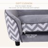 PawHut Dog Sofa for XS-Sized Dogs, Elevated Pet Bed with Removable Sponge Padded Cushion, Cat Couch Lounge with Washable Cover, Storage Bag, Grey