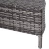 Outsunny 5 Pieces Rattan Garden Furniture Set, 4 Seater Half-Round Garden Sofa Set with Thickened Cushions, Wicker Conservatory Furniture with 4 Chairs, Rattan Coffee Table and Pillows, Grey