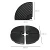Outsunny 4PCs Parasol Bases, Patio Umbrella Weights for Parasol, Wicker Effect HDPE Water and Sand Filled Garden Umbrella Base with Built-in Handles, Black