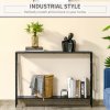 HOMCOM Industrial Console Table with Storage Shelf, Narrow Hallway Dressing Desk with Metal Frame for Living Room, Bedroom