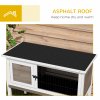 Pawhut Wooden Guinea Pig Hutch, Small Animal Cage with Slide-out Tray, Openable Asphalt Roof, 84 x 43 x 70cm, Brown