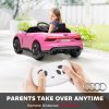 HOMCOM Audi RS e-tron GT Licensed Electric Car for Kids, 12V Battery Powered Electric Ride-on Toy with Remote Control Music, Suspension Wheels, Soft Start, for 3-5 years, Pink
