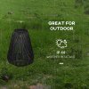 Outsunny Outdoor Solar Lamp, 3-Level Adjustable Garden Rattan Solar Lantern and Decorative Lighting with Auto On/Off LED Light for Porch, Courtyard, Deck, Black