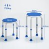 HOMCOM 360° Swivel Seat Bath Shower Stool, Adjustable Height Shower Chair with Aluminium Frame Non-Slip Feet Chair Safe Support Home Assistance, Blue
