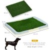PawHut Dog Toilet, Puppy Training Pad Indoor, Portable Puppy Pad with Artificial Grass, Grid Panel, Tray, 63 x 48.5cm