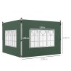 Outsunny Gazebo Side Panels with Window for 3x3(m) or 3x4m Pop Up Gazebo, 2 Pack Sides Replacement, Green