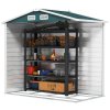 Outsunny 7 x 4ft Garden Shed, Easy to Assemble, Upgraded Galvanised Steel Frame with Foundation Kit, Double Doors with Lock, Outdoor Metal Shed with Vents and Gloves, Garden Storage Shed, Green