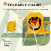 Outsunny Kids Bistro Set Children Table and Chair Set Garden Furniture Lion Themed 4 Pieces w/ Adjustable Parasol, Foldable Chairs for 2-5 Years - Yellow