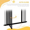 PawHut Pressure Fit Dog Stair Gate No Drilling Safety Gate Auto Close for Doorways, Hallways, 74-87cm Adjustable, 94cm Tall, Black