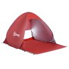Outsunny Pop up Beach Tent, UV 30+ Portable Sun Shelter with Carry Bag, 2x1.5m for 2-3 Person, Red