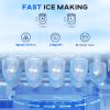 HOMCOM 3L Ice Maker Machine and Water Dispenser, 12kg in 24H, 2 Size Options 9 Ice Cubes Ready in 6-10 Mins Countertop Ice Machine for Home, Kitchen, Office, Bar, Red