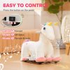 AIYAPLAY 6V Electric Ride on Unicorn, Battery Powered Kids Ride on Animal Toy with Music, Forward Control, for Ages 18-36 Months, White