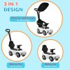 AIYAPLAY Bentley Bentayga Licensed Baby Push Car, 3-in-1 Ride on Car Foot to Floor Sliding Car with Removable Push Handle, Canopy, Horn Music, Storage, Safety Guardrail, for 12-36 Months, White