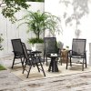Outsunny Set of 4 Folding Garden Chairs, Metal Frame Garden Chairs Outdoor Patio Park Dining Seat with Breathable Mesh Seat, Black