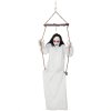 HOMCOM 170cm Animated Hanging Swing Ghost Halloween Decorations Outdoor Indoor, Sound Touch Activated Ghost Halloween Animatronic with Glowing Red Eyes for Haunted House Party Decorations