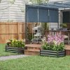 Outsunny Set of 2 Raised Garden Bed, Outdoor Planter Box with Galvanised Steel Frame for Growing Vegetables, Flowers and Herbs, 100 x 60 x 30cm, Grey