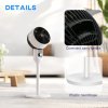 HOMCOM 9'' Air Circulator Fan 3 Speed, 70° Oscillation 90° Vertical Tilt, Carry Handle, Standing Fan, Pedestal Fan for Living Room, Bedroom, Office, White and Black