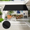 Outsunny Balcony 3 x 1.5m Manual Adjustable Awning, DIY Patio Clamp Awning Canopy, Retractable Shade Shelter Easy to Move for Balcony, Black