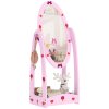 AIYAPLAY Kids Mirror Full Length with Storage Shelf, 360?? Rotating Standing Mirror for Bedroom, Kids Room, Nursery Room, Hot Pink