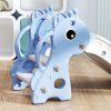 AIYAPLAY 3 in 1 Kids Slide, Giraffe Shape Toddler Slide with Climber, Basketball Hoop and Ball, Indoor Playground Equipment for Age 1-3, Blue