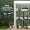 Outsunny 3 Tier Mini Greenhouse with Reinforced PE Cover, Portable Small Greenhouse with Roll-Up Door, 100 x 40 x 150cm, White