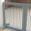 PawHut Freestanding Dog Cate, Foldable Wooden Pet Gate with  - 61cm Tall, for Stairways, Doorways, Hallways, Small Dogs - Grey