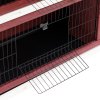 PawHut Rabbit Hutch Outdoor 2-Tier Guinea Pig Cage Bunny House Cage with No-Leak Trays for Indoor and Outdoor 136 x 50 x 93cm